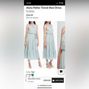 En Saison Teal Halter Maxi Dress